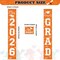 Graduation Party Decoration – Orange Class of 2026 3-Piece Porch Banner Set with Backdrop & Hanging Signs for Door, Wall & Outdoor Graduation Decor